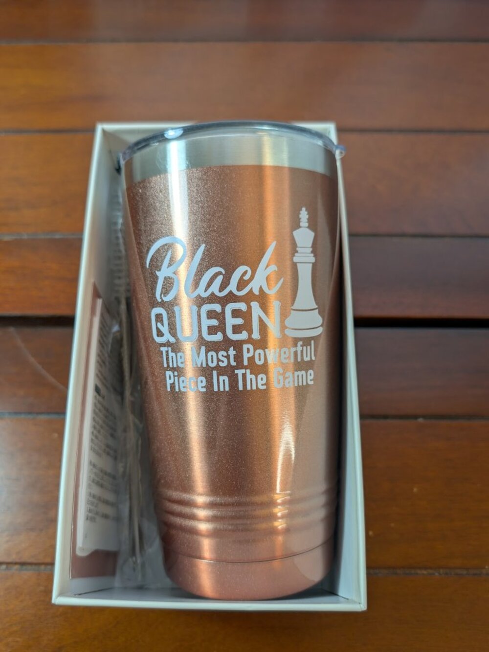 Tumbler 20oz Copper Stainless Steel "Black Queen Most Powerful Piece in the Game